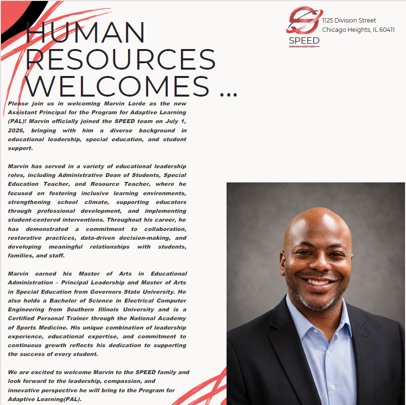New Staff - Marvin Lorde - Program for Adaptive Learning Assistant Principal
