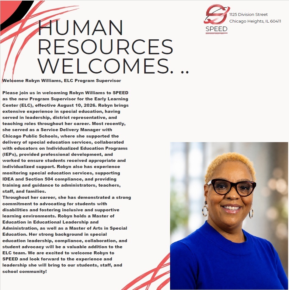 New Program Supervisor for the Early Learning Center - Robyn Williams
