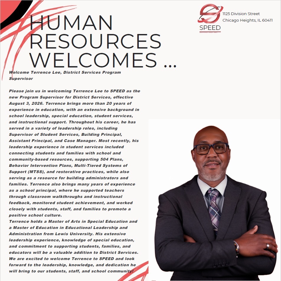 New Program Supervisor for District Services, Terrence Lee.