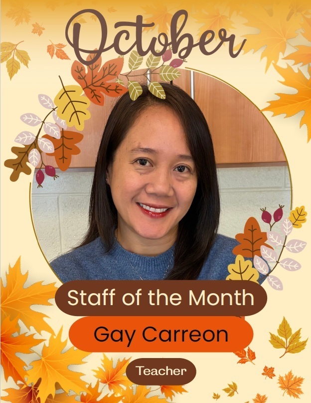 Early Learning Center Staff of the Month for October 2026 - Gay Carreon