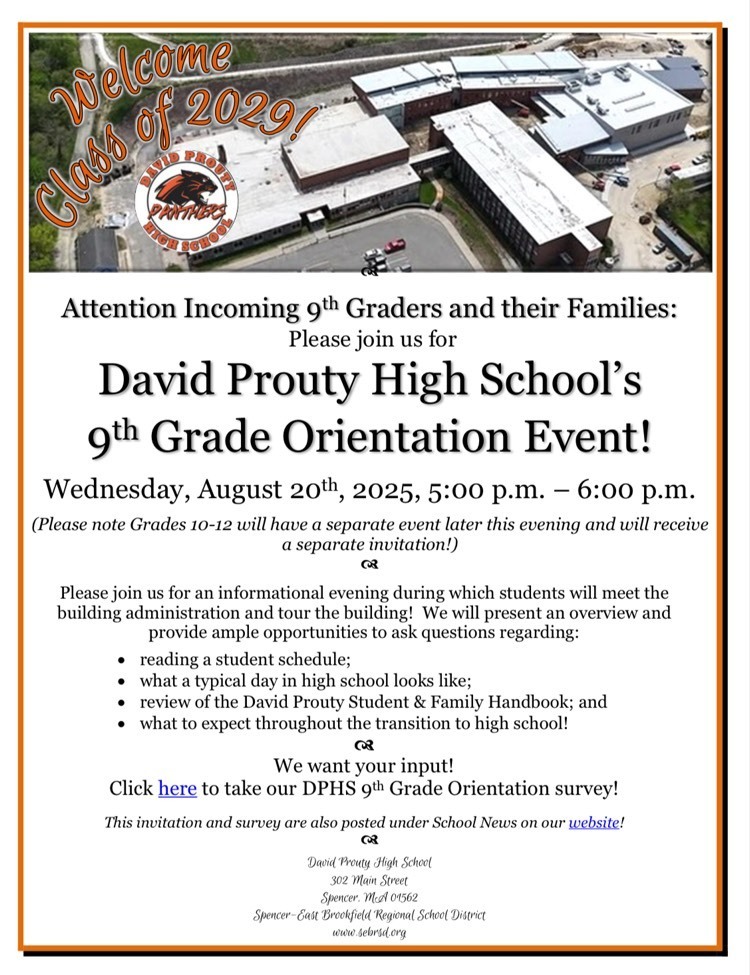 9th Grade Orientation Event Invitation!
