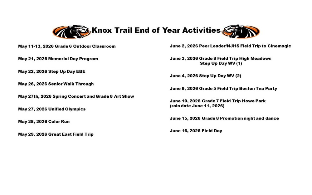 List of Activities with black and orange panther logos