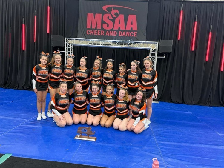 Prouty Cheer earns second place at Regionals and moves on to States next Saturday at Worcester State University! #LetsGoProuty #GoPanthers 📣 @ChooseSEBRSD @MASchoolsK12 @MIAA033 
