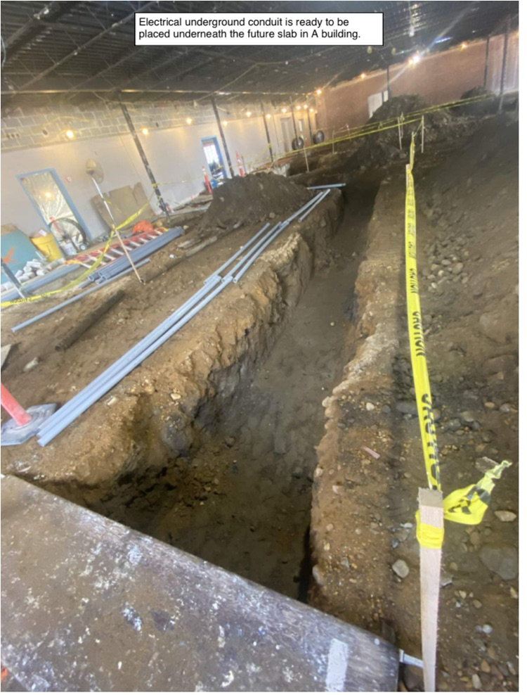 David Prouty High School Building Project Update #183: Construction progress photos of the phase 2 ICF addition, pier foundations, structural steel, masonry renovations & underground utilities. @ChooseSEBRSD @MASCSchoolComm @MASchoolsK12 @Mass_SBA