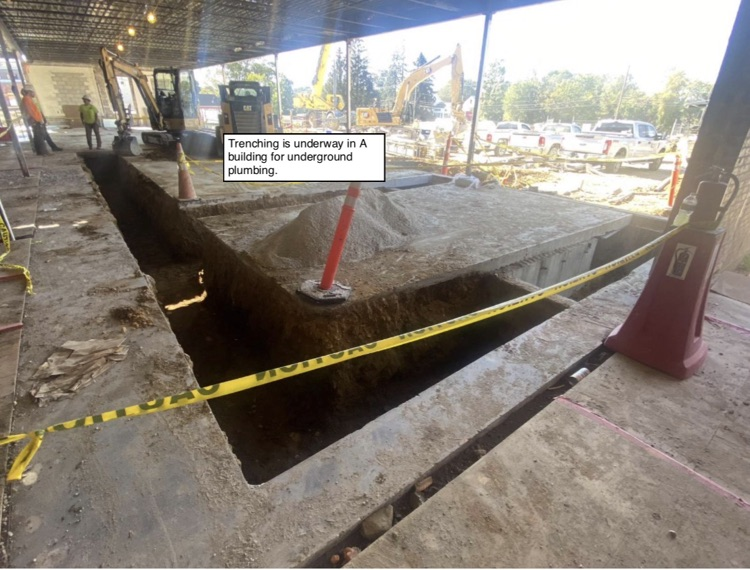 Progress photos of the A wing renovation & ICF addition