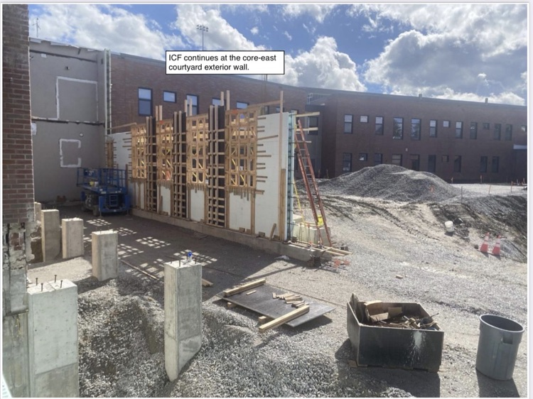 David Prouty High School Building Project Update #187: Construction progress photos of the A wing renovation & ICF addition. @ChooseSEBRSD @MASCSchoolComm @MASchoolsK12 @Mass_SBA