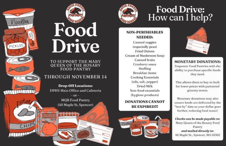 Food Drive TO SUPPORT THE MARY QUEEN OF THE ROSARY FOOD PANTRY THROUGH NOVEMBER 14 Drop-Off Locations