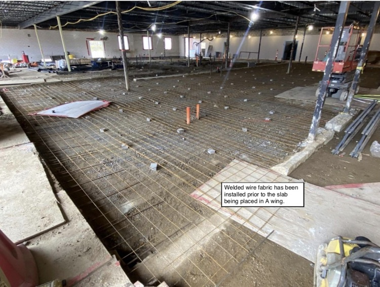 David Prouty High School Building Project Update #196: Construction progress photos of the ICF structure, underground electrical & plumbing, and the A wing renovation. @ChooseSEBRSD @MASCSchoolComm @MASchoolsK12 @Mass_SBA