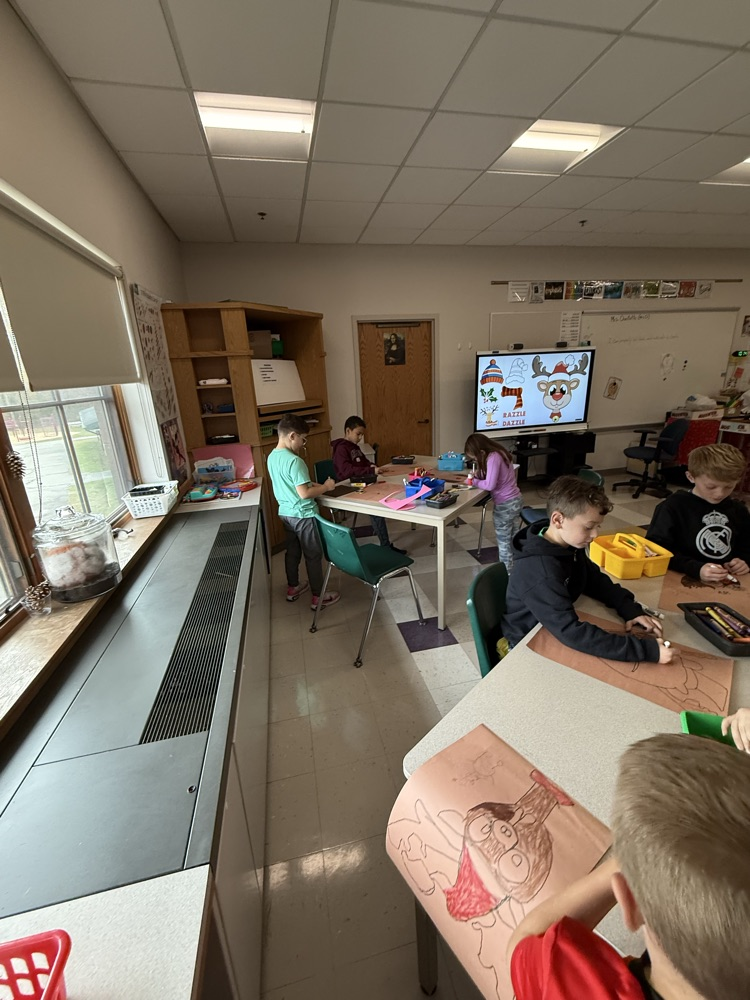 dazzle dazzle 2nd grade art lesson with Mrs. Ouellette