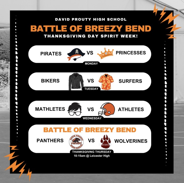 Thanksgiving Day Spirit Week 2025!