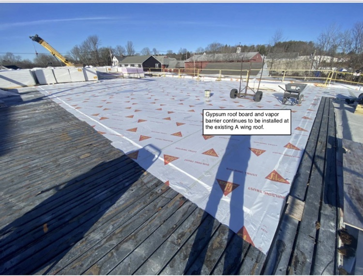 David Prouty High School Building Project Update #201: Construction progress photos of new exterior wall framing, structural steel, storm drainage & exterior lighting. @ChooseSEBRSD @MASchoolsK12 @MASCSchoolComm @MASS_SBA