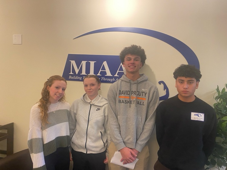 Alexis Huard, Kinley Sauvageau, Owen Granger, and Alejandro Orozco attended a workshop on Becoming a Student of Leadership offered by the MIAA on Friday, December 12, 2025.