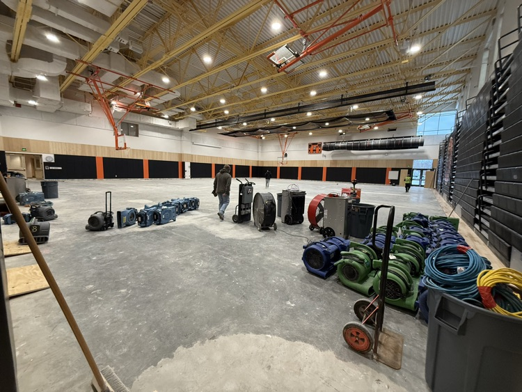 Temporary gym floor has arrived!