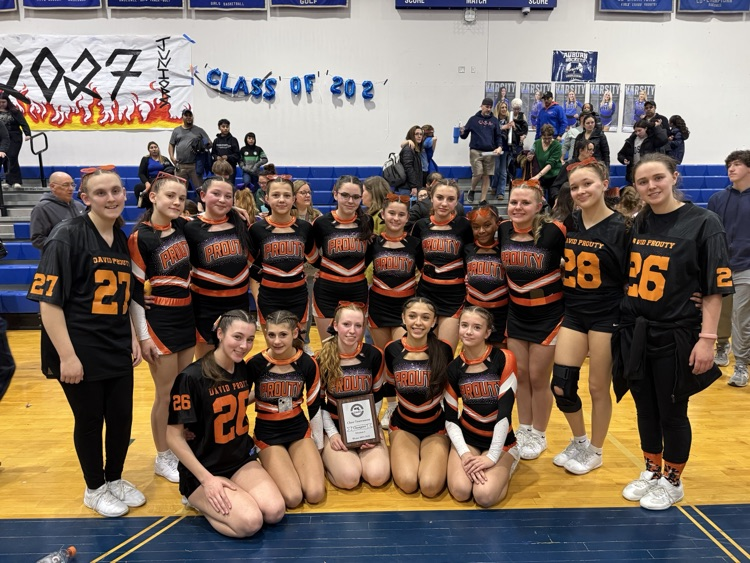 Congratulations to the David Prouty winter cheerleading team as they placed first in the CMAC championships at Auburn High school.  