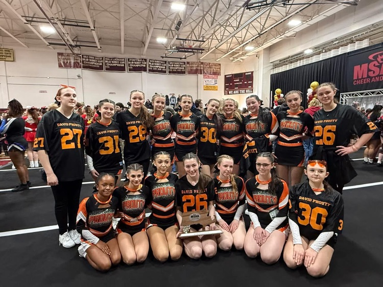 Many congratulations to the David Prouty Varsity Cheerleading on their second place finish at regionals earlier today… Up Next: States! #LetsGoProuty #LetsGoPanthers 📣