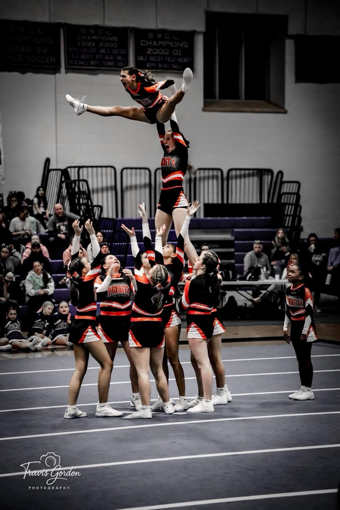 The David Prouty Cheerleading team advanced to the state finals to be held at Worcester State University on Sunday March 8th. Competition begins at 2:00 pm with awards to follow at 3:30.