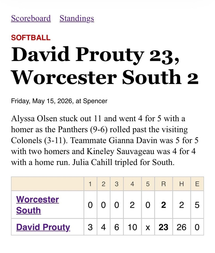 DPHS softball 2026 