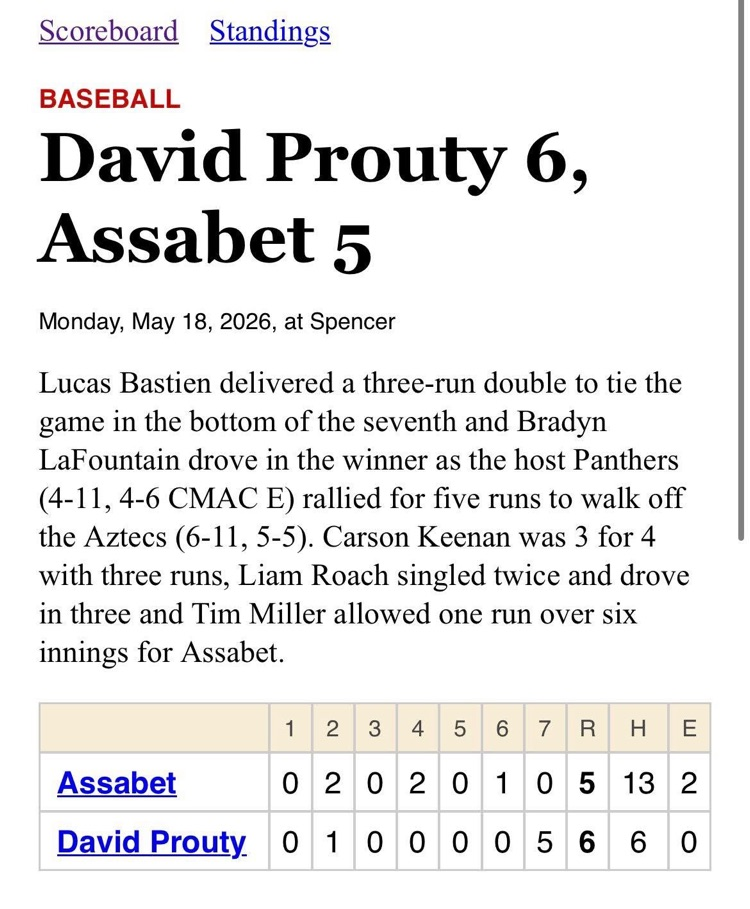 DPHS baseball 2026