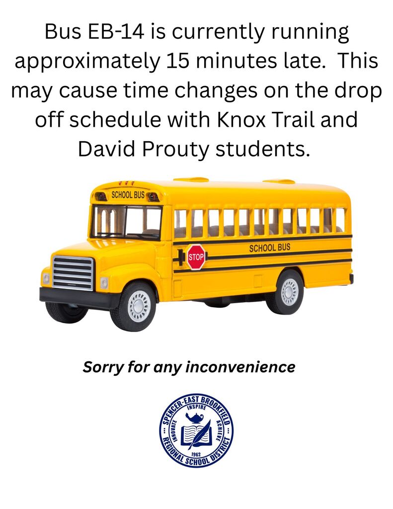 Bus EB14 is running 15 minutes late