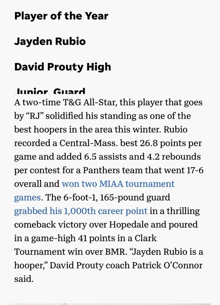 j Rubio telegram player of the year 2026