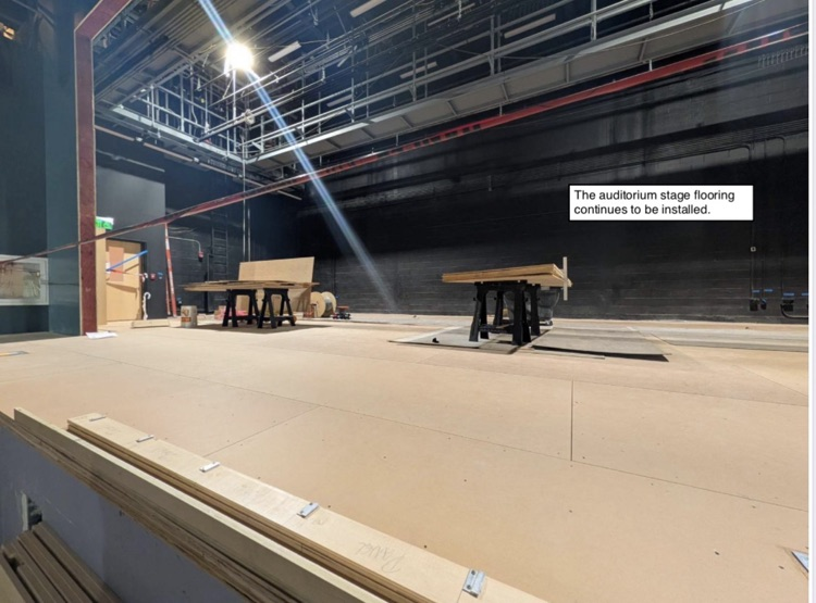 David Prouty High School Building Project Update #257: progress photos of the tennis courts, conference rooms, commons area, reading room, auditorium, & teacher planning/ pre-K. @ChooseSEBRSD @MASCSchoolComm @MASchoolsK12 @Mass_SBA