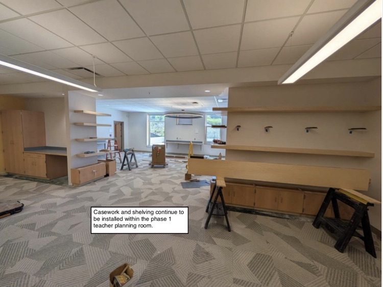 David Prouty High School Building Project Update #257: progress photos of the tennis courts, conference rooms, commons area, reading room, auditorium, & teacher planning/ pre-K. @ChooseSEBRSD @MASCSchoolComm @MASchoolsK12 @Mass_SBA