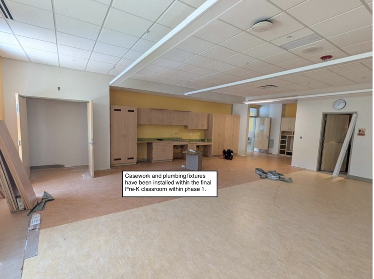 David Prouty High School Building Project Update #257: progress photos of the tennis courts, conference rooms, commons area, reading room, auditorium, & teacher planning/ pre-K. @ChooseSEBRSD @MASCSchoolComm @MASchoolsK12 @Mass_SBA
