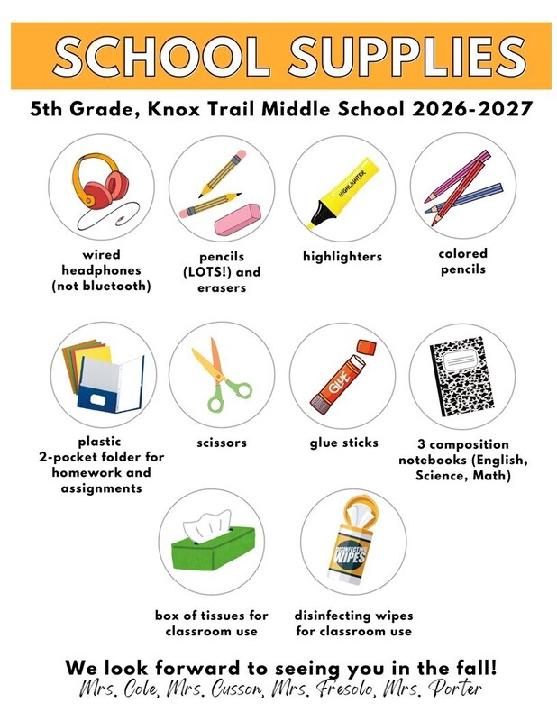 School Supply Graphics Grade 5
