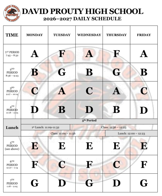 Daily schedule
