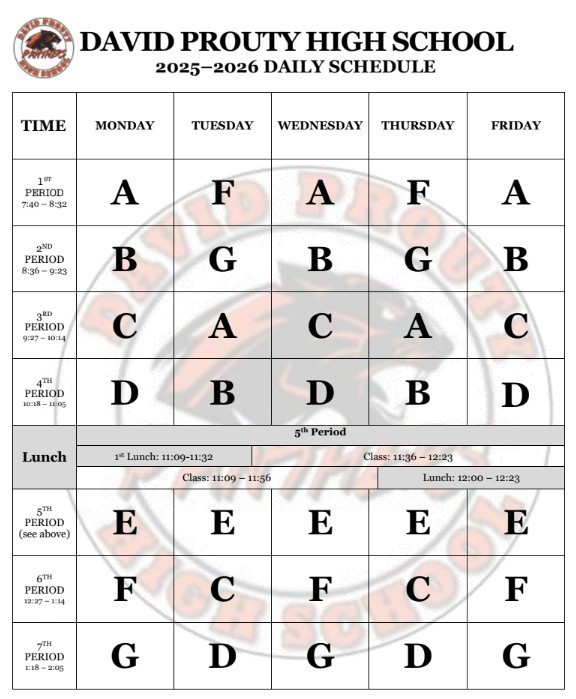 Daily schedule