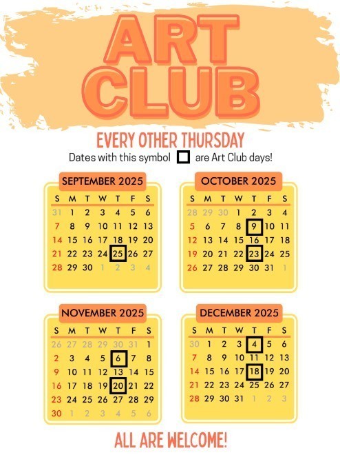 Art Club calendar