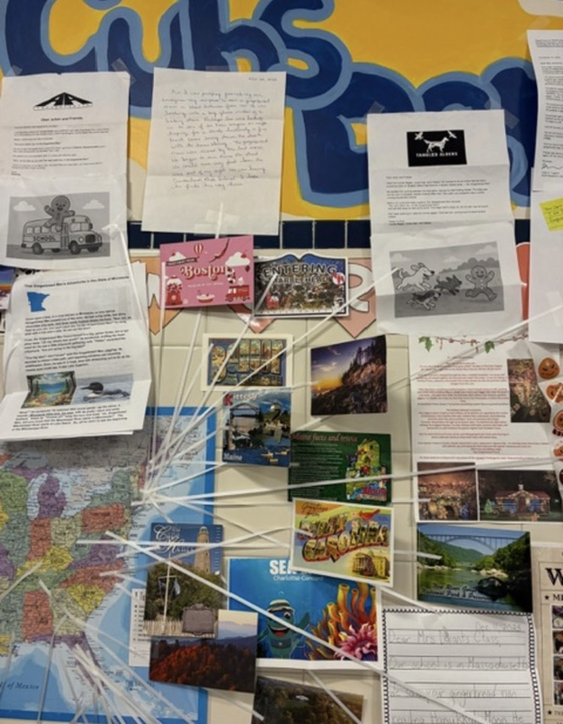 gingerbread man learning activity in Mrs Durant’s kindergarten class 2025