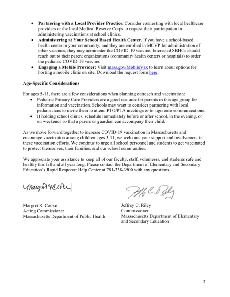 DESE/DPH Joint Letter 