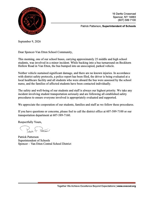 Transportation Update Letter