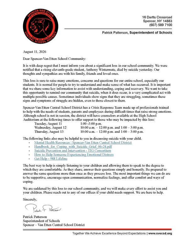 Letter to S-VE Community
