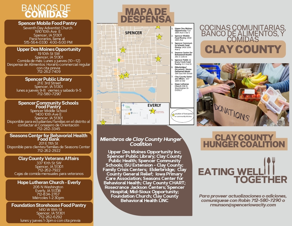 Clay County Community Kitchens, Pantries, and Meals Spanish 1