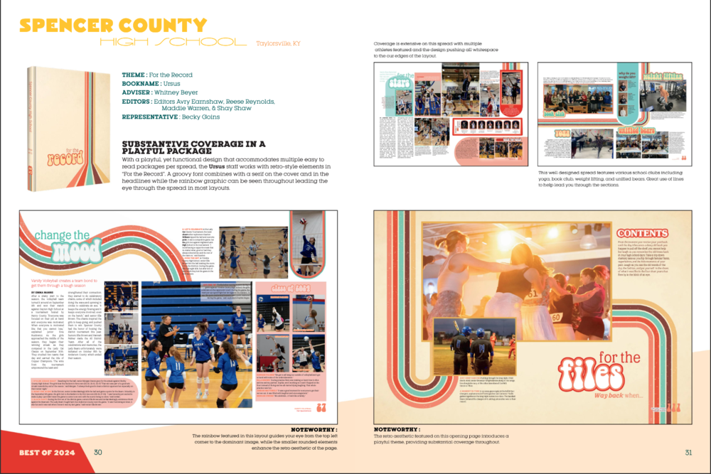 Screenshot of "Best of 2024" spread in Balfour's Yearbook Yearbook