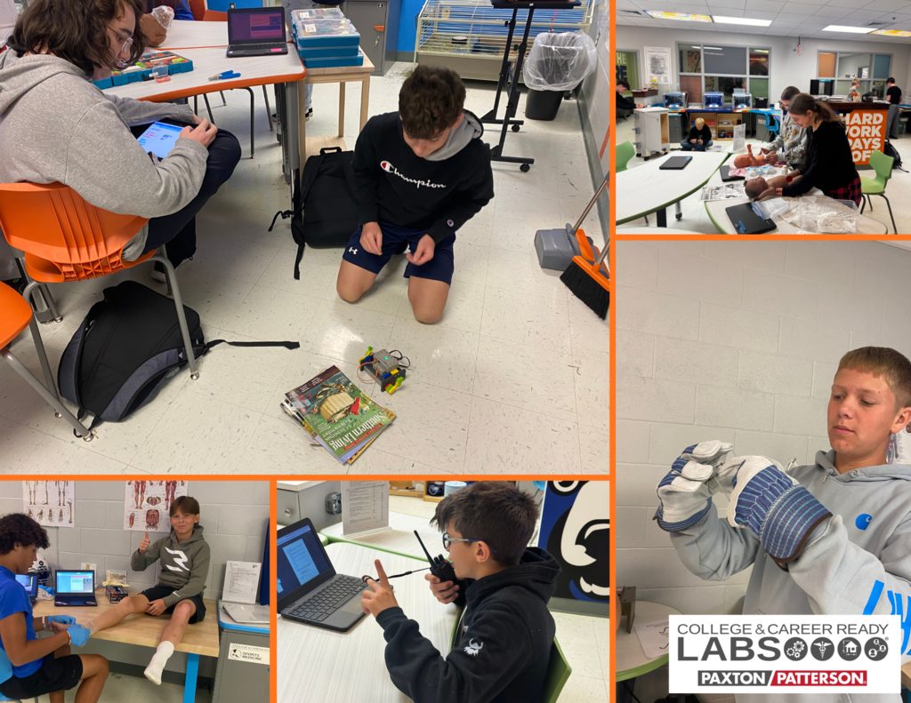 Students working in the career exploration lab