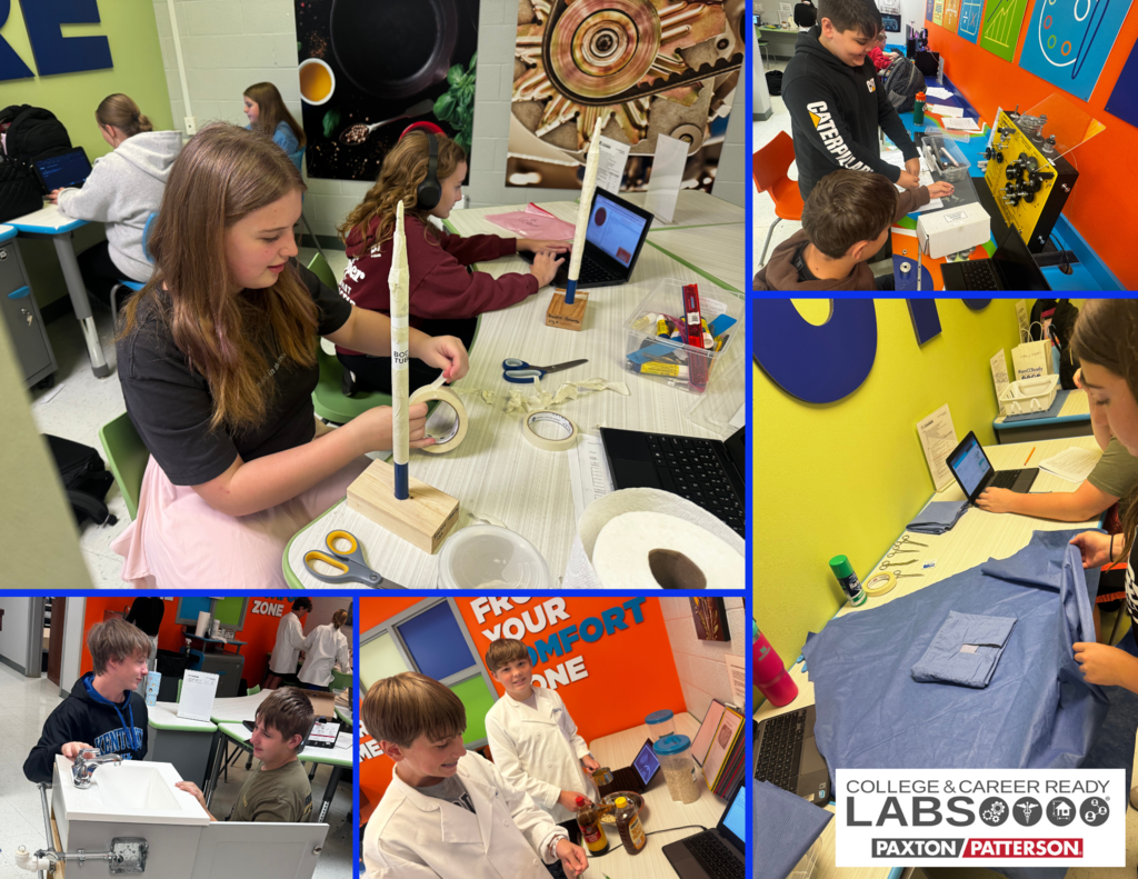 Students working in the career exploration lab