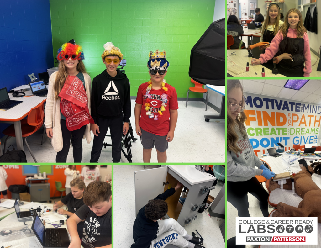 Students working in the career exploration lab