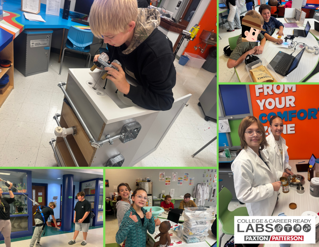 Students working in the career exploration lab