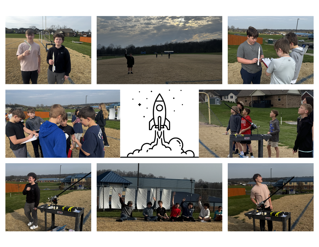 Students launching rockets