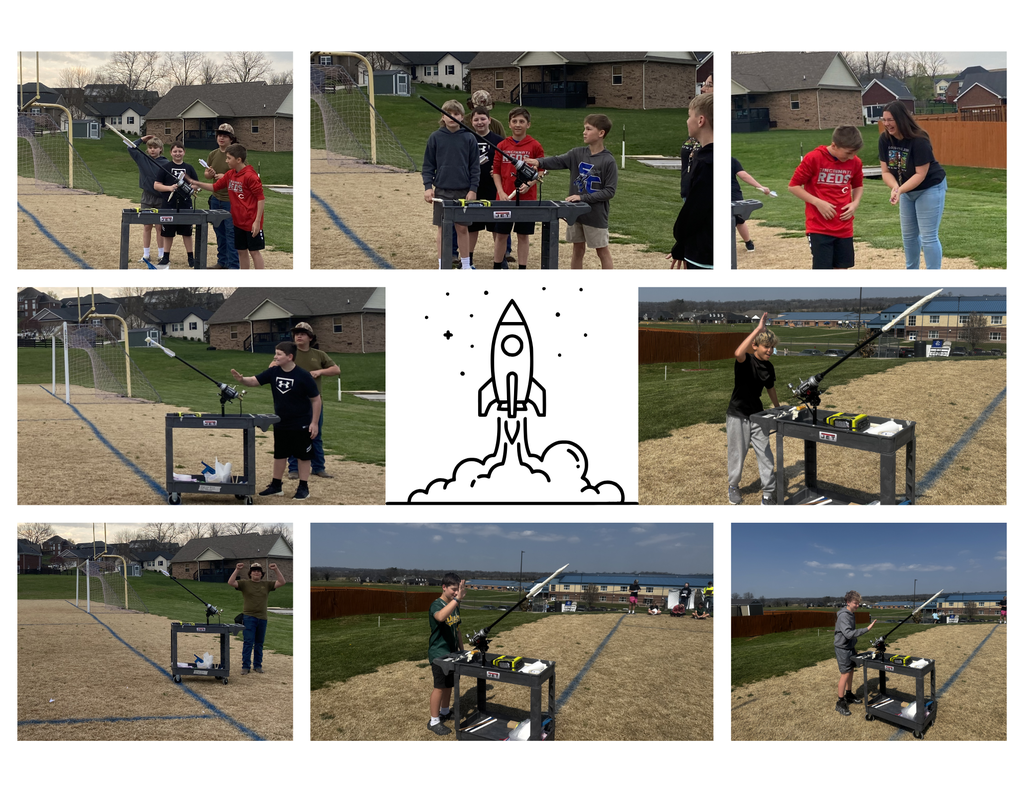 Students launching rockets