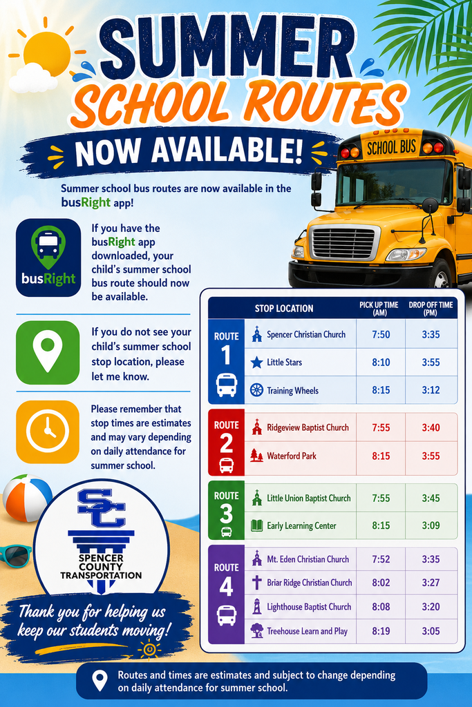 25-26 Summer School Routes