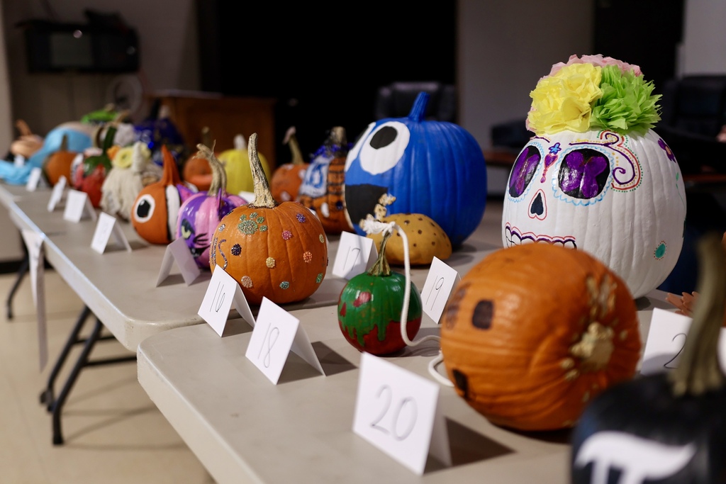 Pumpkins on display