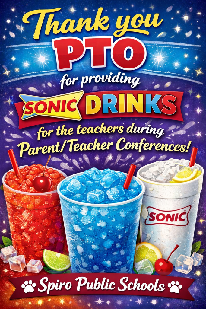 Thank you PTO for the Sonic drinks.