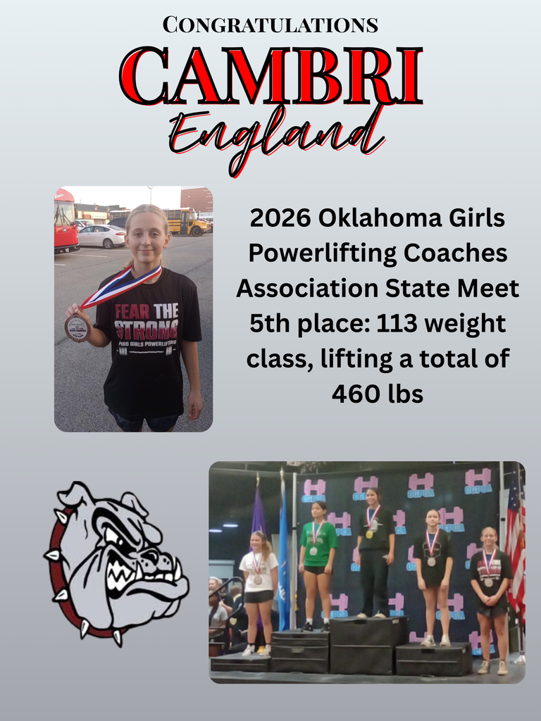 Cambri England, 5th place finish at State Powerlifting