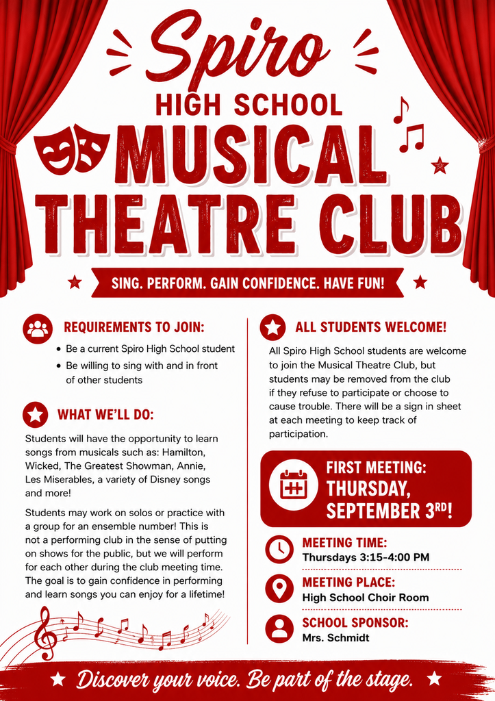 Musical Theatre Club Information, First meeting Sept 3