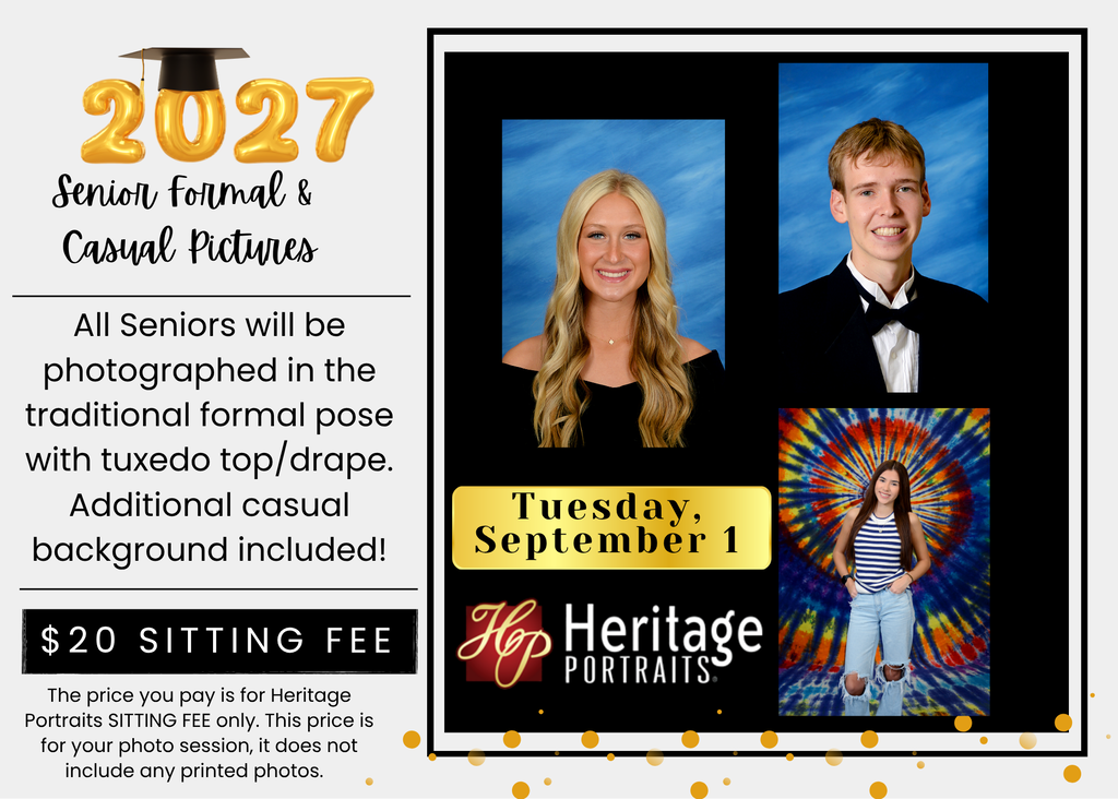 Senior Formal Picture Day  is Sept 1