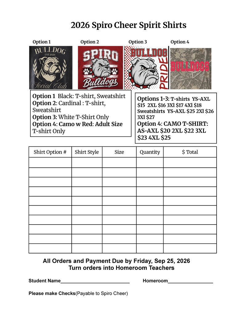 cheer t-shirt fundraiser form